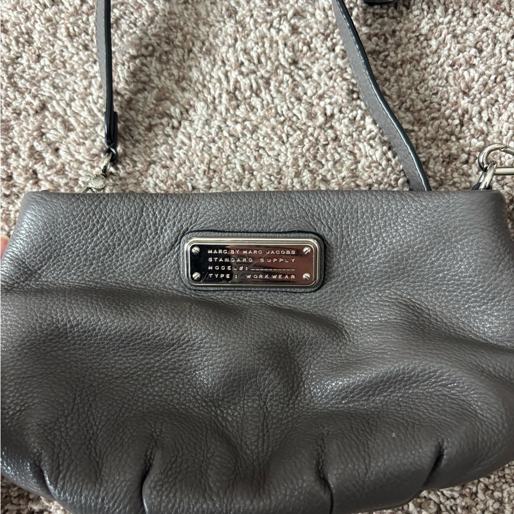 Marc by Marc Jacobs Gray Pebbled Leather Crossbody Bag